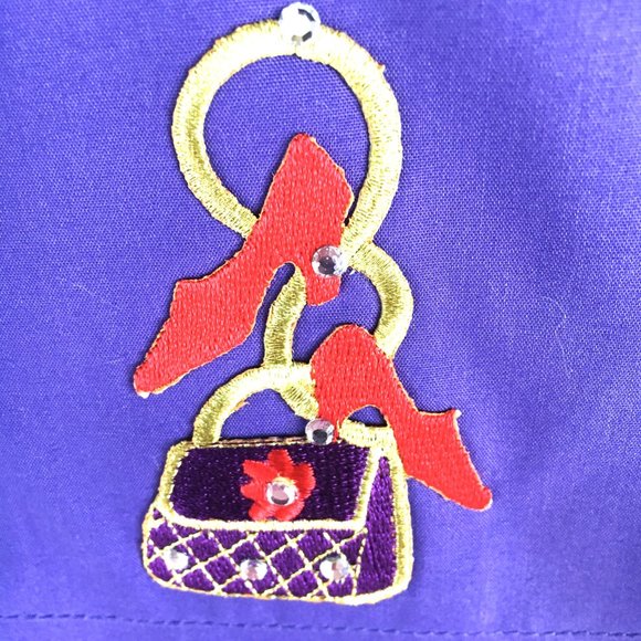 Las Olas Purple Red Hat Society LS Button Down Shirt - Picture 4 of 12